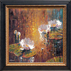 Pejman White Lilies at Sunset